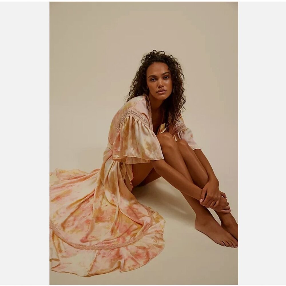 Free People Moonbeams Washed Robe Womens XS